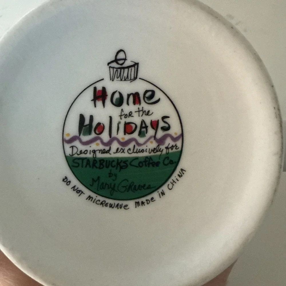 STARBUCKS 'Home For The Holidays'  by Mary Graves Ceramic Collectable Mug